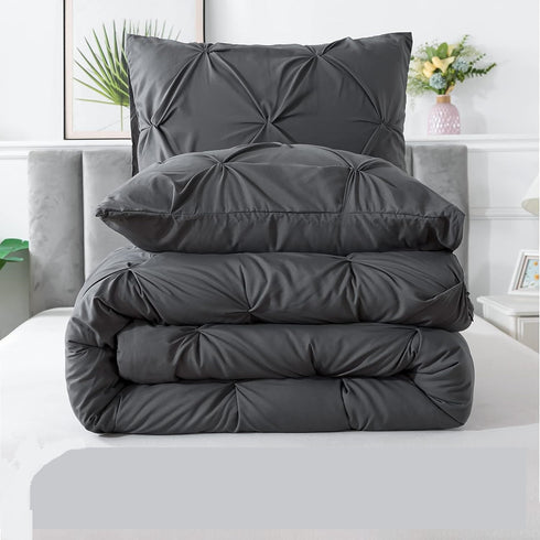 Marquis Luxurious Pinch Pleated All-Season Comforter With  Pillow Shams